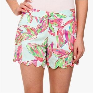 Lilly Pulitzer Buttercup Shorts Scallop Women 0 In the Vila Mint Green Tropical